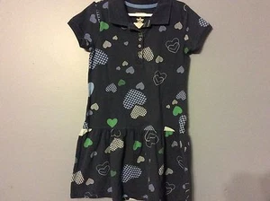 Old Navy Girls Dress Size 8 Heart Pattern Navy Cotton 121 - Picture 1 of 7