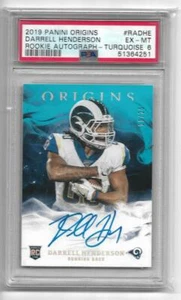 Darrell Henderson 2019 Panini Origins novato autógrafo turquesa #11/25 PSA 6 - Imagen 1 de 2