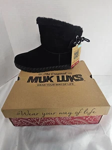 Muk Luks Damengröße 8 schwarze Stiefel 1000107-001 Flexi Albany Boot schwarz - Bild 1 von 17