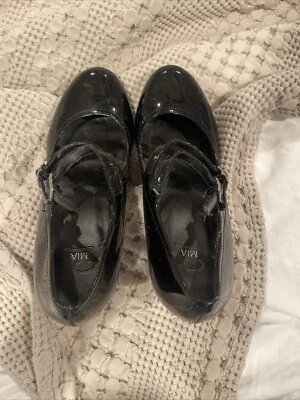 Zapatos de tacón Mia para mujer talla 9M charol negro Mary Jane vintage Foto 1 de 4