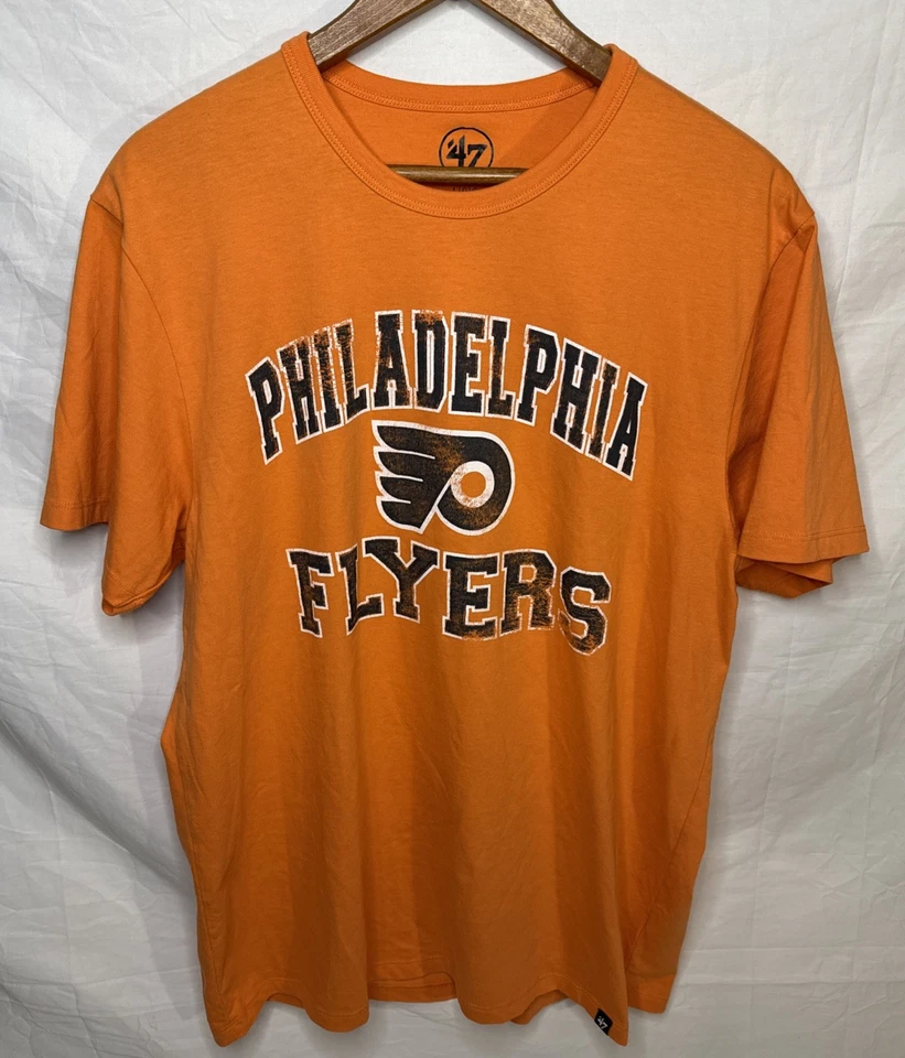 '47 Brand Philadelphia Flyers T-Shirt Men’s Large Orange Union Arch Franklin - Image 1 of 4