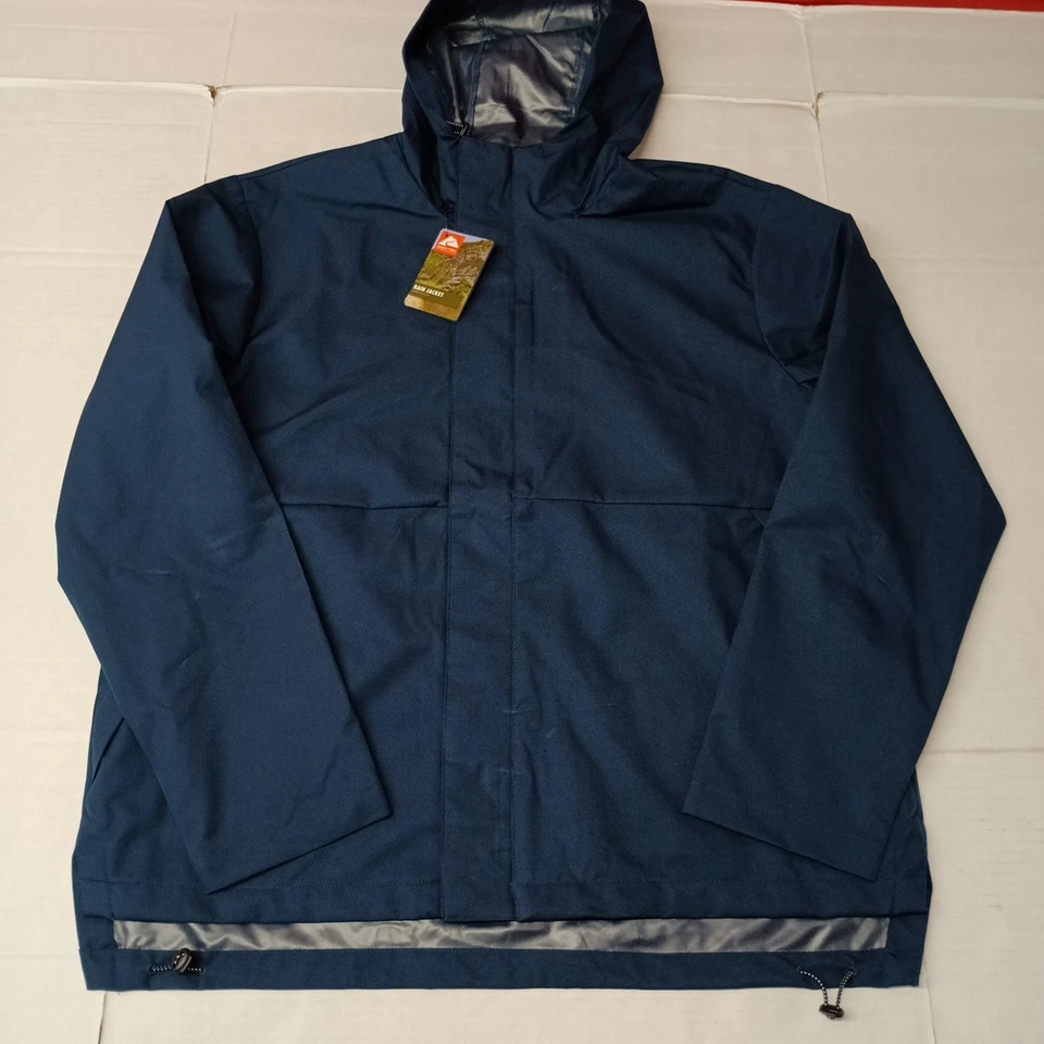 Ozark Trail Rain Jacket Men's Size XL Blue Cove Waterproof Hooded Lined Pockets - Image 1 of 4