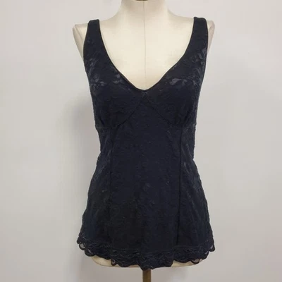 Camiseta sin mangas Express para mujer Y2K Babydoll Fairy Grunge encaje talla L negra caprichosa Foto 1 de 4