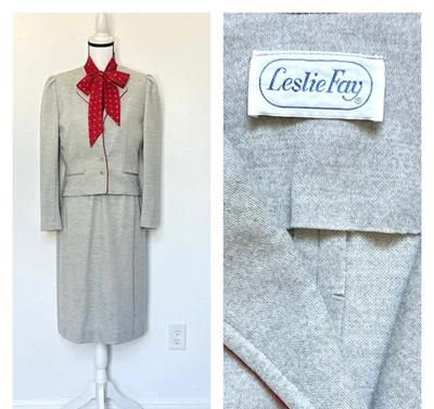 Traje de vestir vintage de dos piezas para mujer, vestido con blazer Foto 1 de 4