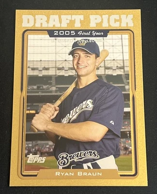 2005 Topps Update Gold /2005 Ryan Braun #UH313 Rookie Card RC Milwaukee Brewers - Image 1 of 2