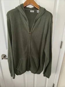 Suéter Izod Tejido Algodón Con Capucha Cremallera Frontal Talla XL Oliva - Imagen 1 de 6