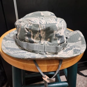 Military Hat Boonie Size 7 1/2 Sage Green Camouflage USAF ABU Camo Outdoor - Picture 1 of 9