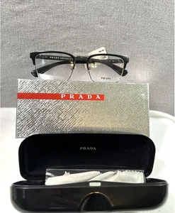 Prada Brille Herren Schwarz Matt OPR 54IV 1BO101 53mm Made Italy Designer Gestell - Bild 1 von 5