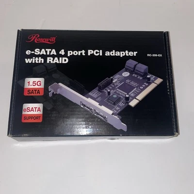 Rosewill e-SATA 4 port PCI adapter with RAID 1.5G Sata eSata Support - Image 1 of 3