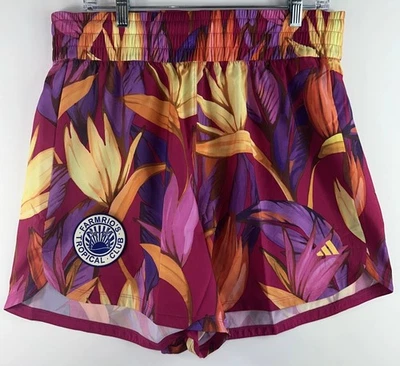 Pantalones Cortos de Entrenamiento Adidas X FARM Rio Para Mujer XL ClimaCool TAOP Rosa Floral Foto 1 de 4