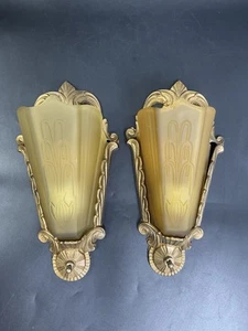 ANTIKE VINTAGE ART DECO LEUCHTE WANDLAMPEN SCHLUPFSCHIRM - 2er SET - Bild 1 von 23