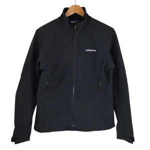 Patagonia Softshell Polartec Jacket Womens M/L Black Windbreaker Windproof Coat - Picture 1 of 8