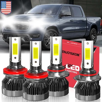Combo bombilla LED delantera blanca haz alto bajo 6000K para Ram 5500 2011-2022 Foto 1 de 4