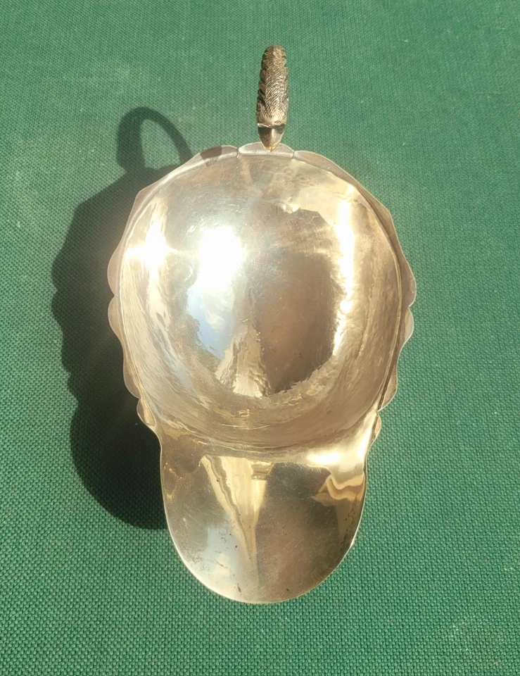 Salsa japonesa de plata esterlina 950 vintage barco figura mango de pájaro, martillo manual Foto 1 de 4