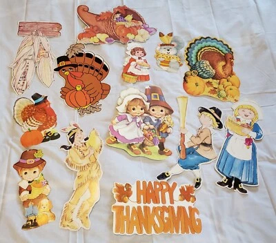 Lote De Colección Eureka OTC Acción de Gracias Troquelado Decoraciones Peregrinos Calabaza Foto 1 de 4