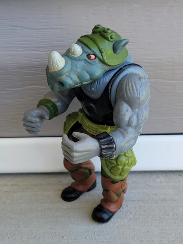Rocksteady HARD HEAD Teenage Mutant Ninja Turtles TMNT 1988 Playmates Vintage Cover