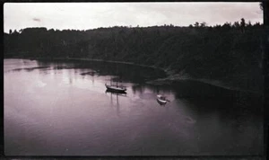 ONE (1): EARLY 1900s FILM NEGATIVE; SCHOONER, STEAMBOAT, UNKNOWN LOCATION - Picture 1 of 2