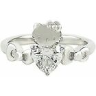 1.50ct Heart Lab Created Women Hello Kitty Engagement Ring White Gold Plated