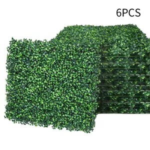 6pcs Artificial Plant Wall Fence Greenery Panel Decor Foliage Hedge Grass Mat - Picture 1 of 12