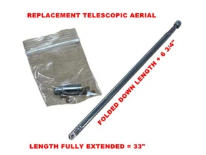 TELESKOPANTENNE 6 ABSCHNITT 33"" VERLÄNGERT - 6 3/4"" KLAPPBARE LÄNGE IDEAL. - Bild 1 von 1