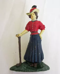 Vintage Gusseisen viktorianische Frau Golfer Golf Türstopper & Buchstütze - Bild 1 von 6