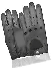  Men's Driving Gloves Chauffeur Sheep Nappa Soft Genuine Leather Retro Style 