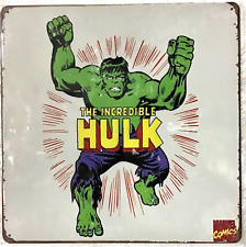 TIN SIGN new 12x12 square The Incredible Hulk green muscles Marvel comic Q13