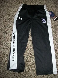UNDER ARMOUR New NWT Boys Youth Toddler Pants Black White Northwestern 4 5 6 - Picture 1 of 3