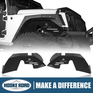 Hooke Road Pair Black Steel Front Inner Fender Liners for Jeep Wrangler JK 07-18 - Bild 1 von 15