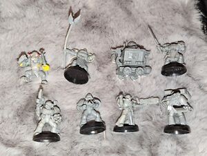 Lot Of 8 Grey Role Playing Medieval Game Pieces Monster,Wagon, Guard, Spaceman