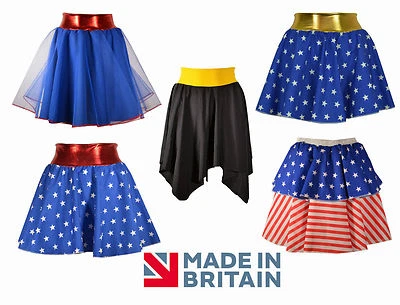 INSPIRED COSTUMES Girls Superhero Skirts, Costume Bat, Woman, Spider Fancy Dress