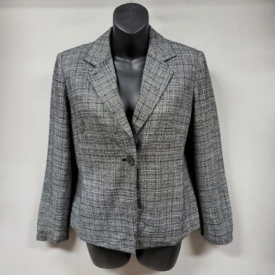 Anne Klein Blazer куртка женщин маленький 6P сплетенный текстурированный одиночная кнопка карманы - Изображение 1 из 4