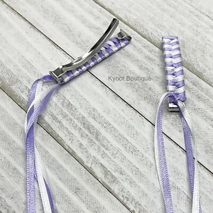 2 Ribbon Barrettes - braided, hair accessory, girl, 80's, quantity discount - Picture 1 of 65