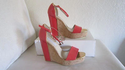 Zapatos Sandalia Stella Mccartney Talla 10/40 Coral Charol Corcho Cuña Foto 1 de 4