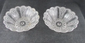 EAPG PAIR CLEAR US GLASS 15072 KANSAS C1901 BERRY BOWLS 4 INCH JEWEL DEWDROP - Picture 1 of 3