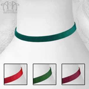 Gothic PLAIN VELVET CHOKER Ribbon Necklace Red Green Wine 10mm 3/8" Custom Sz - Picture 1 of 6