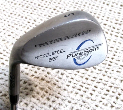 PureSpin NICKEL STEEL Diamond Face 56*Deg SAND Wedge LH ~ Wedge Flex Steel Shaft - Image 1 of 4