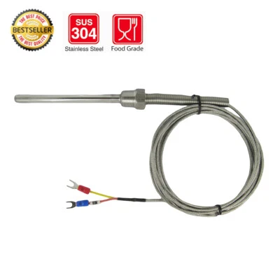 Temperature Sensors K Type Thermocouple SS Waterproof Probe 3/8” NPT Threads - Image 1 of 4