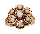Vintage 10K Gold Opal Flower Ring