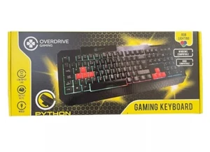 Python RGB Gaming Keyboard Over Drive Lights Compatible with Windows/XBox Wired - Picture 1 of 3