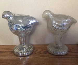 Pottery Barn Antique Mercury Glass Turtle Doves #2 RARE!! - Picture 1 of 10