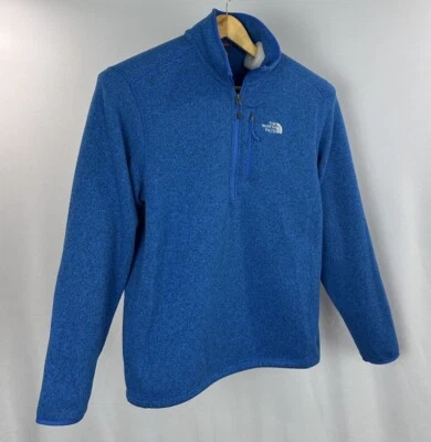 The North Face Cap Rock 1/2 Zip Sweater Pullover Mens Medium Fleece Blue *FLAW - Image 1 of 4