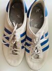 Used Once VGC Adidas Mens Trainers Size 10.5 Grey Suede & Royal Blue Striped