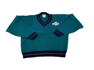 Osh Kosh Vintage Old Money Sweater Medium Kids Green Knit Long Sleeve - Picture 1 of 3