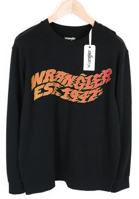 Sudadera Pullover Negra Para Hombre WRANGLER De Manga Larga Con Estampado - Imagen 1 de 4
