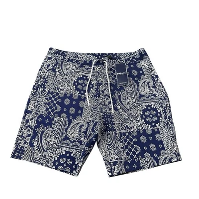 RLX Ralph Lauren Blue White Tech Bandana Sweatshorts Size L NWT - Image 1 of 4