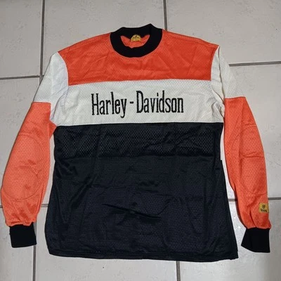 60s 70s Harley Davidson Viking Vtg Nylon Long Sleeve Shirt Motorcycle Bike HTF - Image 1 of 4
