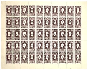 Philately / Uncut Sheet of Stamps from French Indochina Depicting Pierre Paquier - Picture 1 of 3