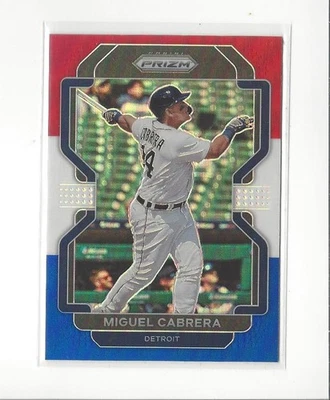 2022 Panini Prizm Prizms Red White and Blue #211 Miguel Cabrera T2 Tigers - Image 1 of 2