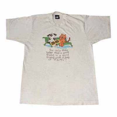 Camiseta Promocional Mars Candy Años 80 De Colección A Good Friend With M&M’s Camiseta 1988 Talla Grande Foto 1 de 4